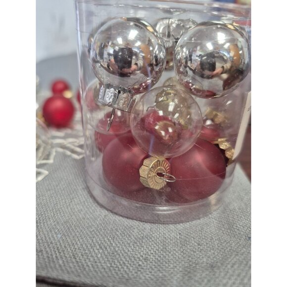 15-Piece Christmas Bauble Set With Red & Clear Ornaments For Craft & Decor Proje - Picture 6 of 7